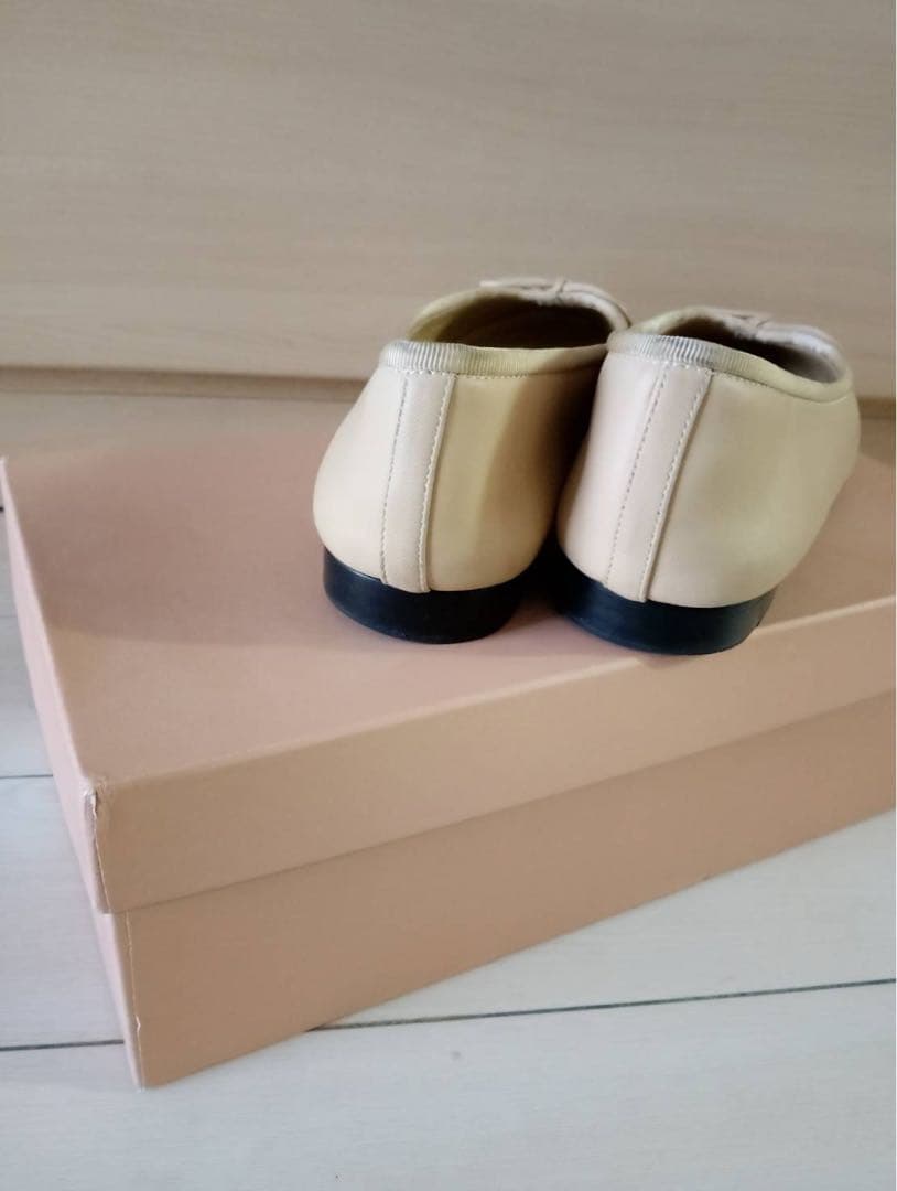 CHANEL シャネル バイカラー リボン バレリーナ フラットシューズ