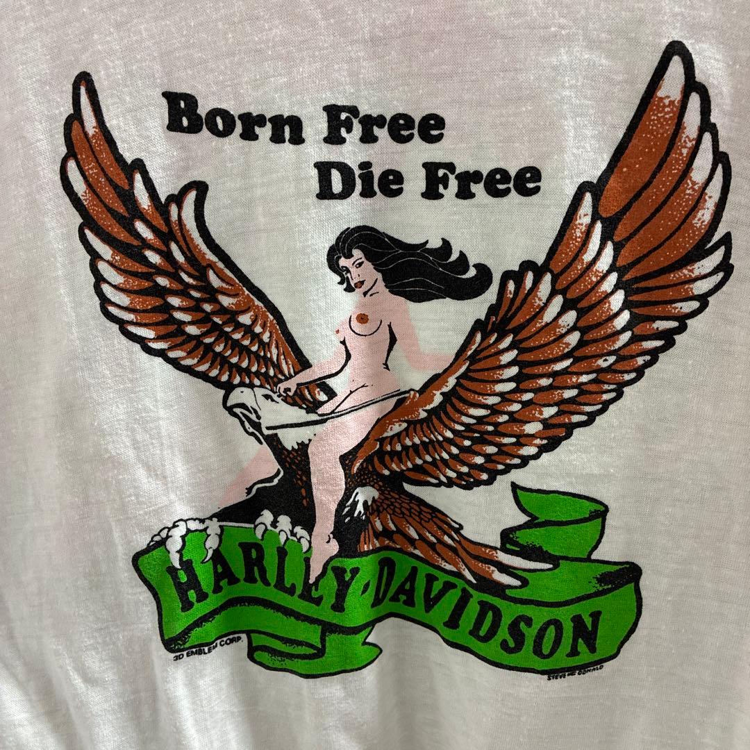t*m様 80s HarleyDavidson ラグラン tシャツ ハーレーT