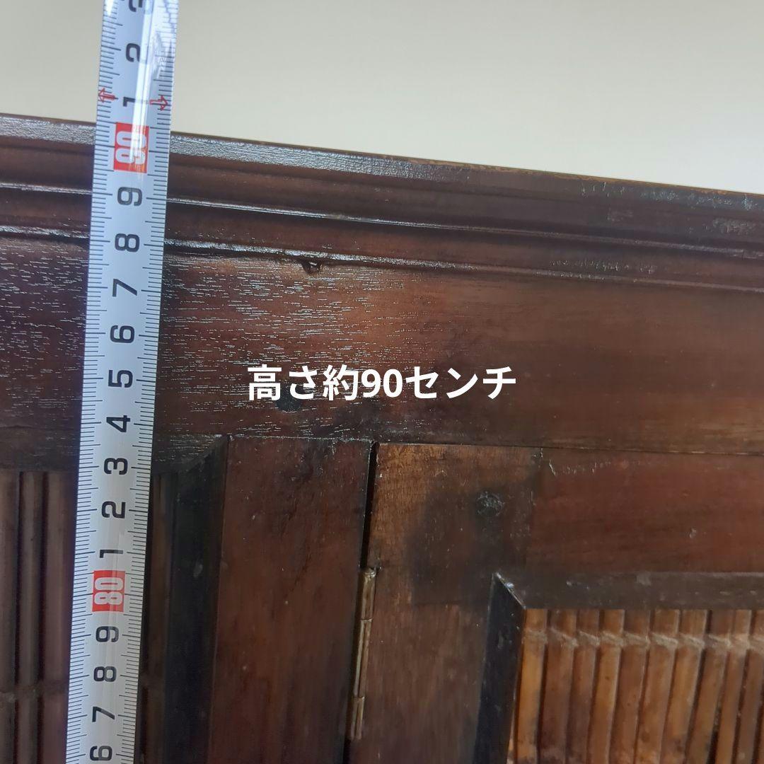 アンティーク　木製キャビネット ガラス天板付き(引き取りの方は9,000円)