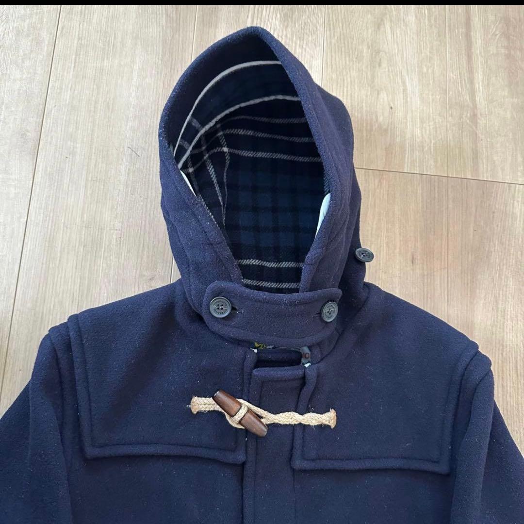 【美品】グローバーオール ダッフルコート ネイビー イングランド製　英国製　別注