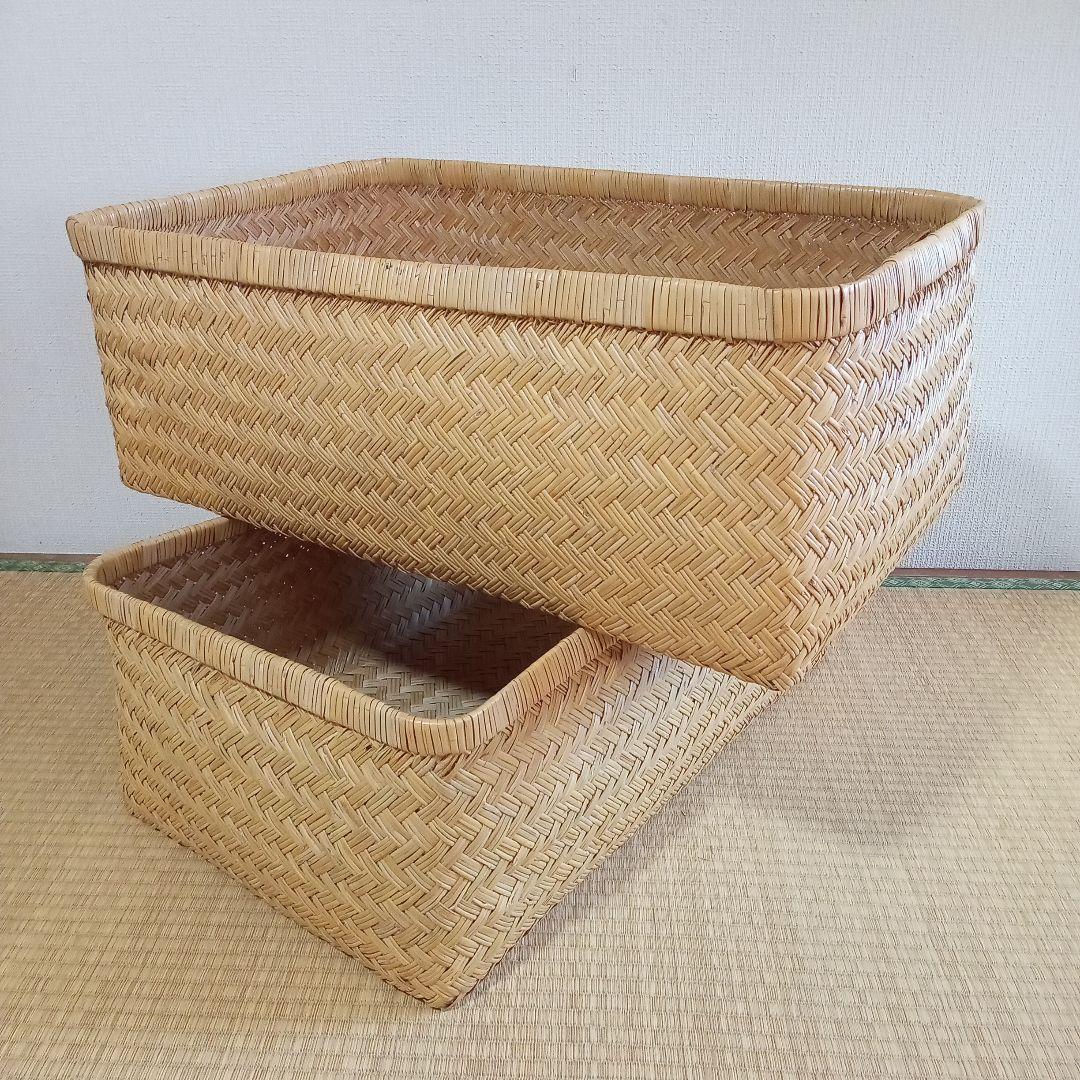 鳥越すず竹竹細工行李かご(大型67cm)