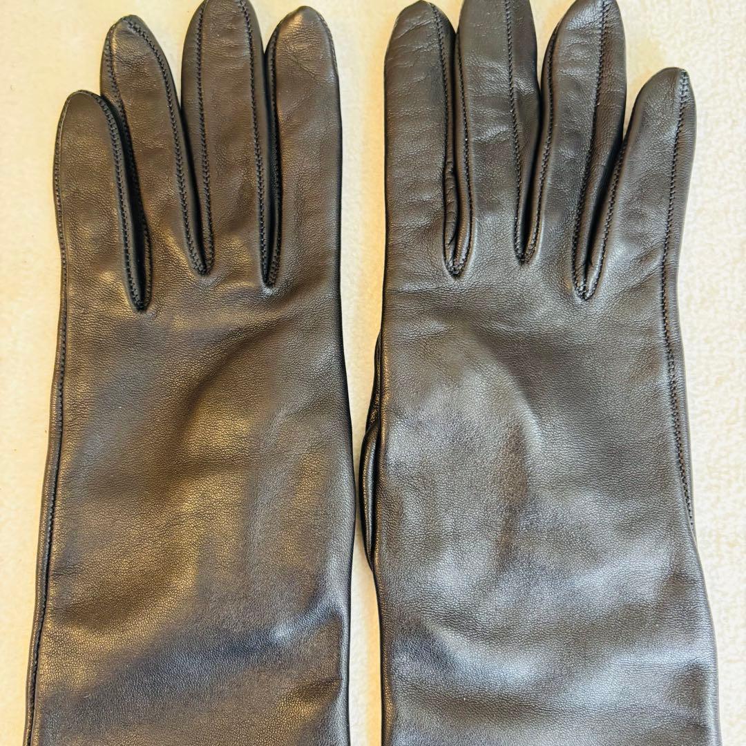 スペイン製ロングレザーグローブ 7½ シルク裏地