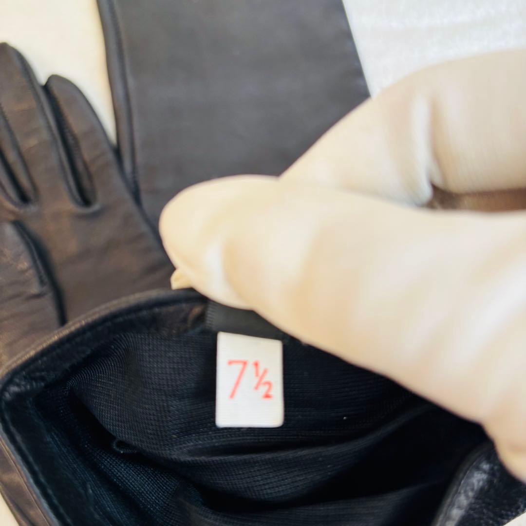 スペイン製ロングレザーグローブ 7½ シルク裏地