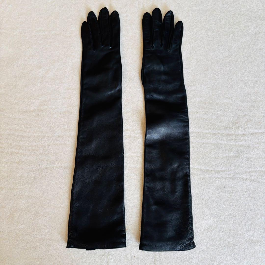 スペイン製ロングレザーグローブ 7½ シルク裏地