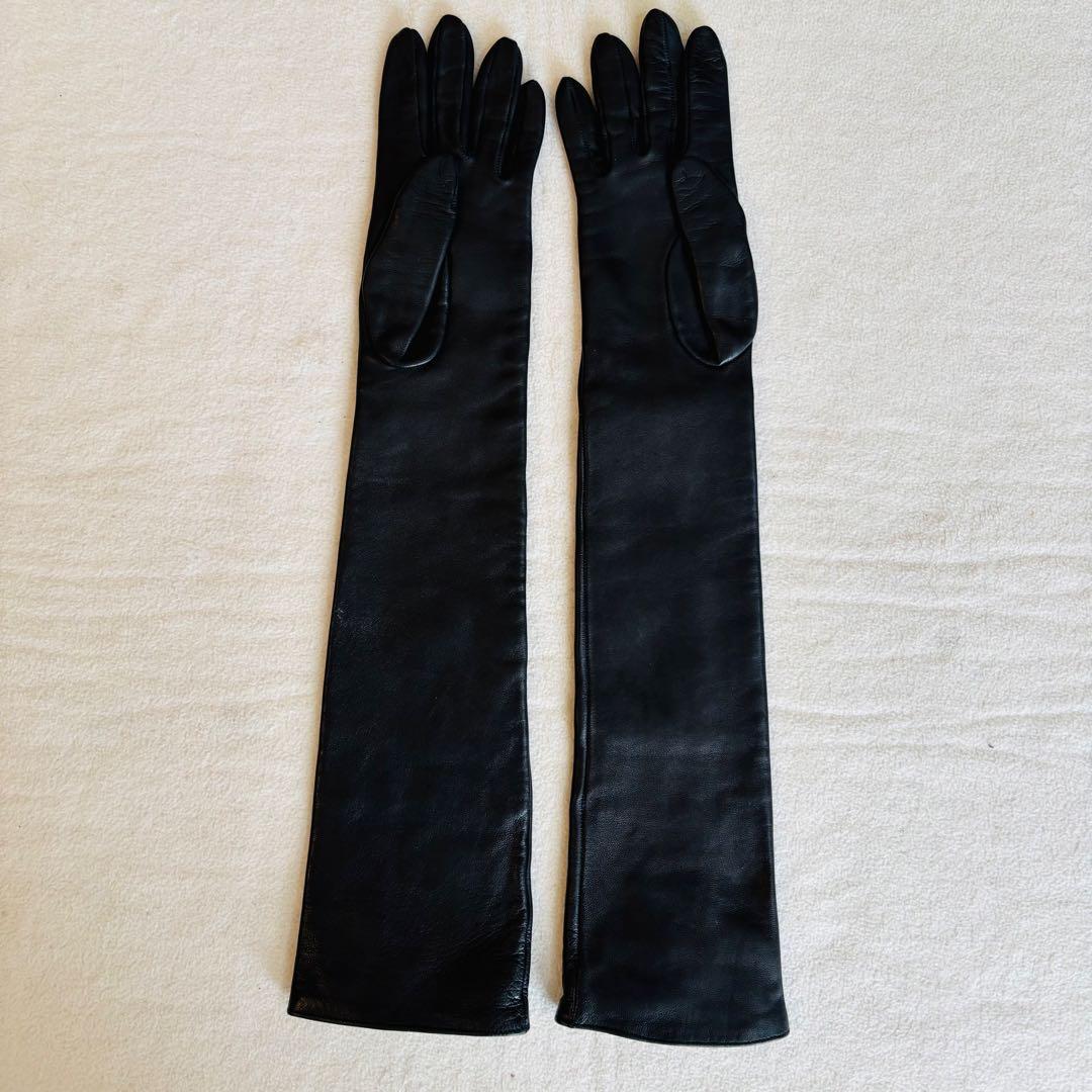 スペイン製ロングレザーグローブ 7½ シルク裏地