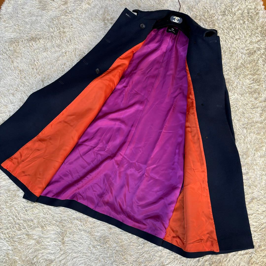 美品✨　ポールスミス　フード　ダブル　コート　ネイビー　大きいサイズ　42