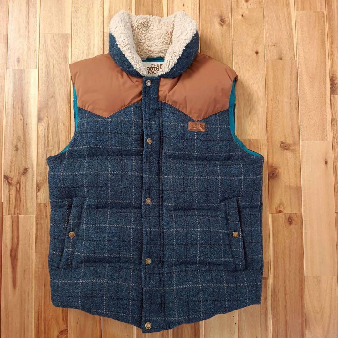 THE NORTH FACE チェック柄　ダウンベスト　メンズXL