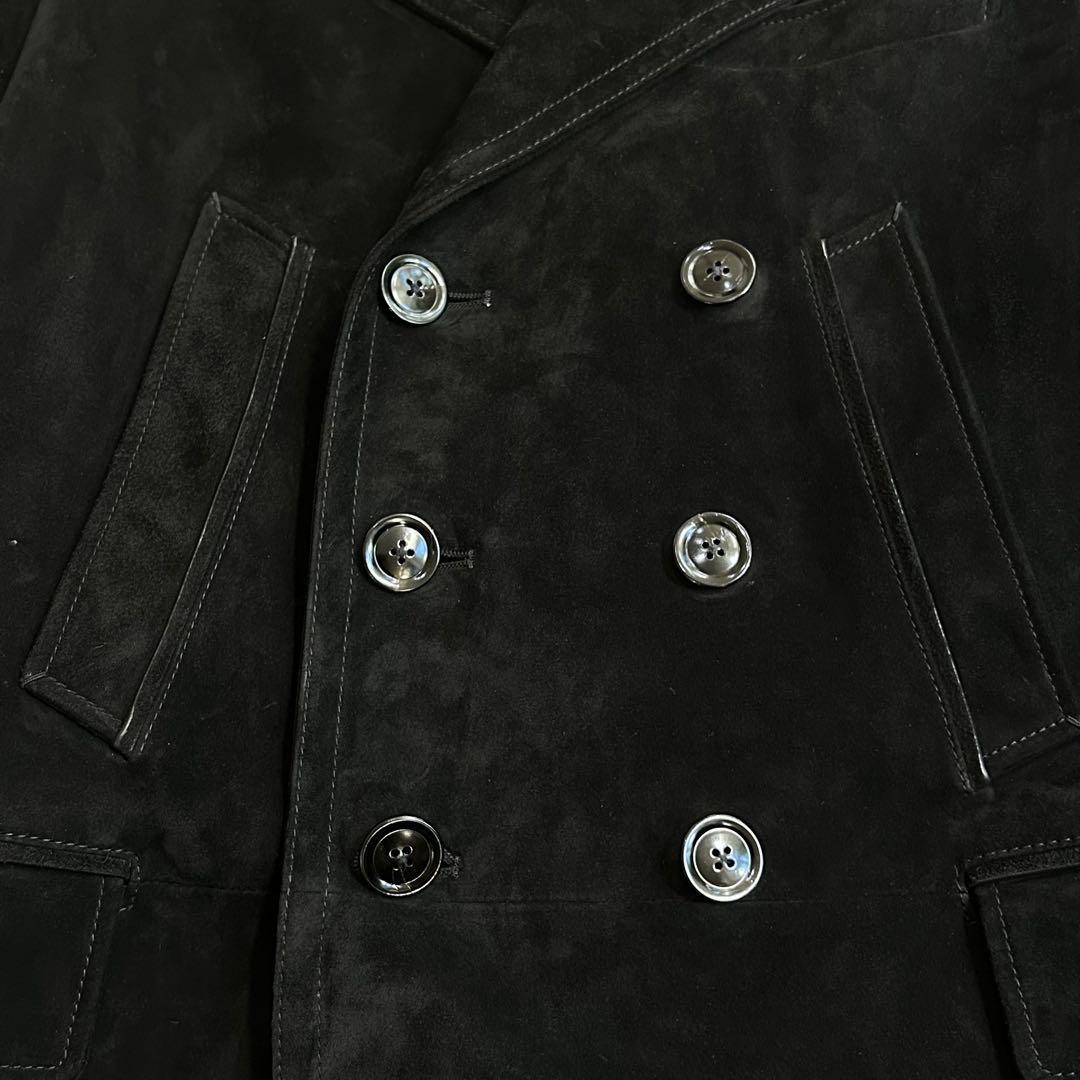 TOM FORD トムフォード カシミアスエードピーコート ブラック サイズ48