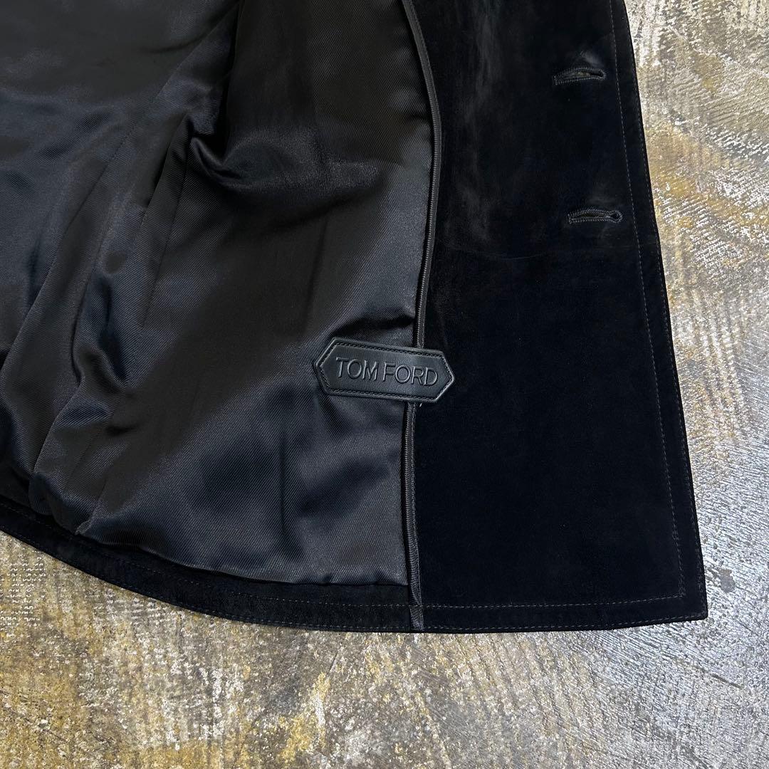 TOM FORD トムフォード カシミアスエードピーコート ブラック サイズ48
