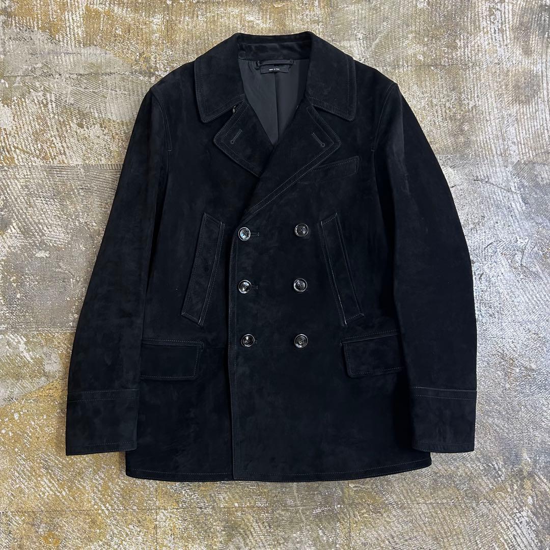 TOM FORD トムフォード カシミアスエードピーコート ブラック サイズ48