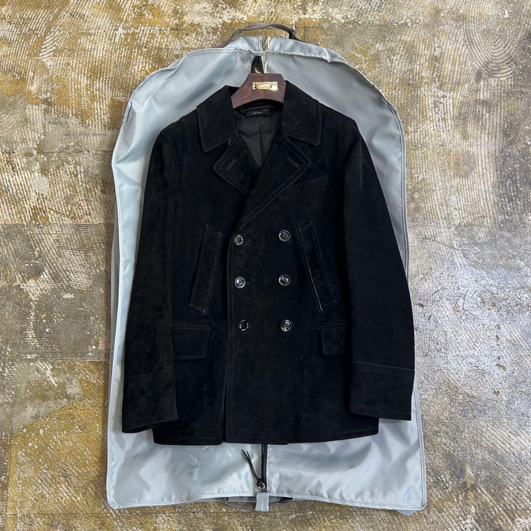 TOM FORD トムフォード カシミアスエードピーコート ブラック サイズ48
