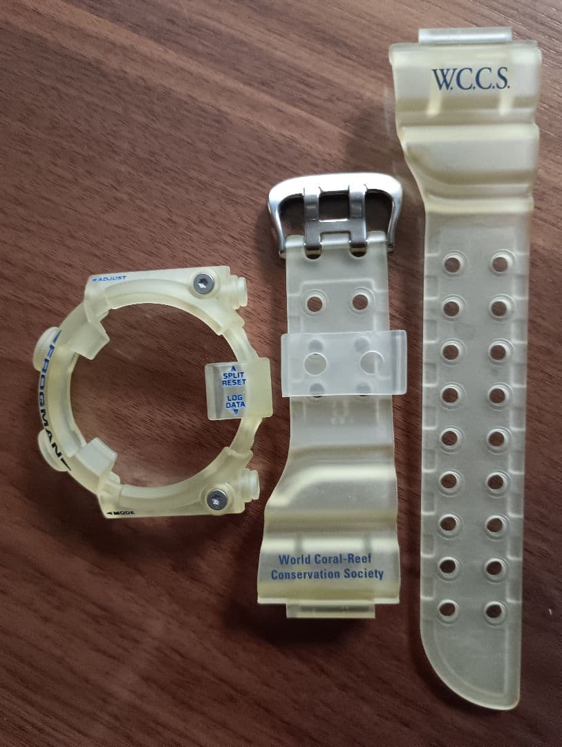 W.C.C.S. フロッグマン専用 クリアベルト、ベゼルセット青文字