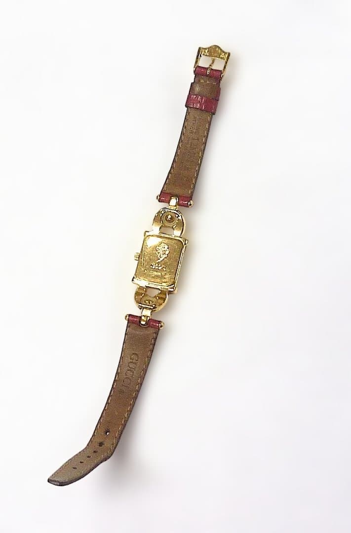 グッチ 腕時計 1800L クォーツ ゴールドベゼル　電池交換済み