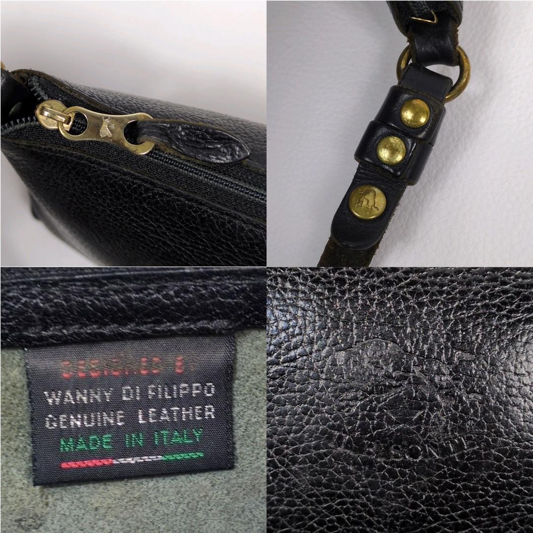 イルビゾンテ　ショルダーバッグ　ハンドバッグ　ブラック　2way　シボ