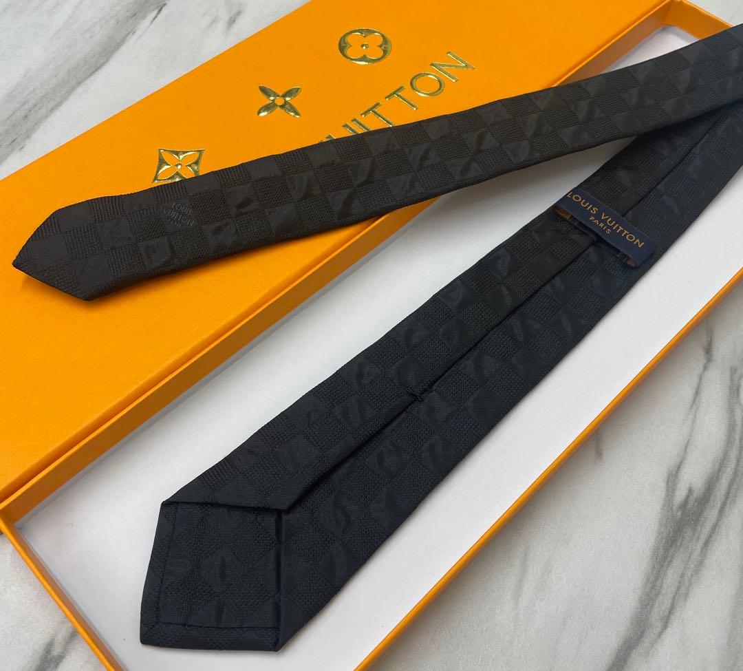 美品 ルイヴィトン ハイブランド ネクタイ ダミエ ブラック 希少
