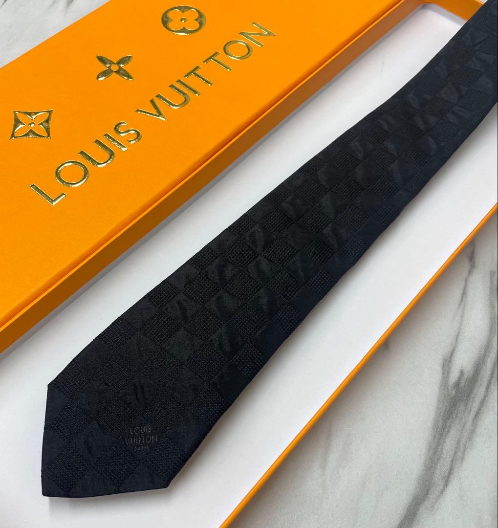 美品 ルイヴィトン ハイブランド ネクタイ ダミエ ブラック 希少