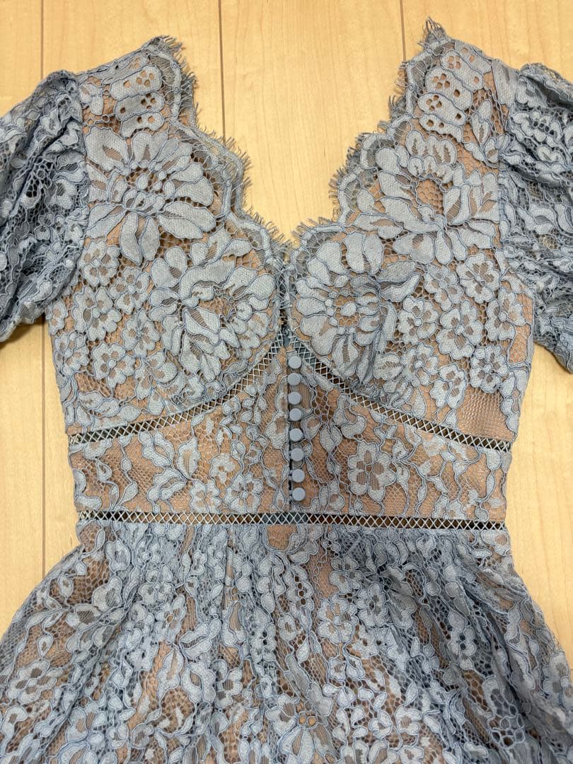 Self portrait セルフポートレート 総レースドレス ワンピース水色