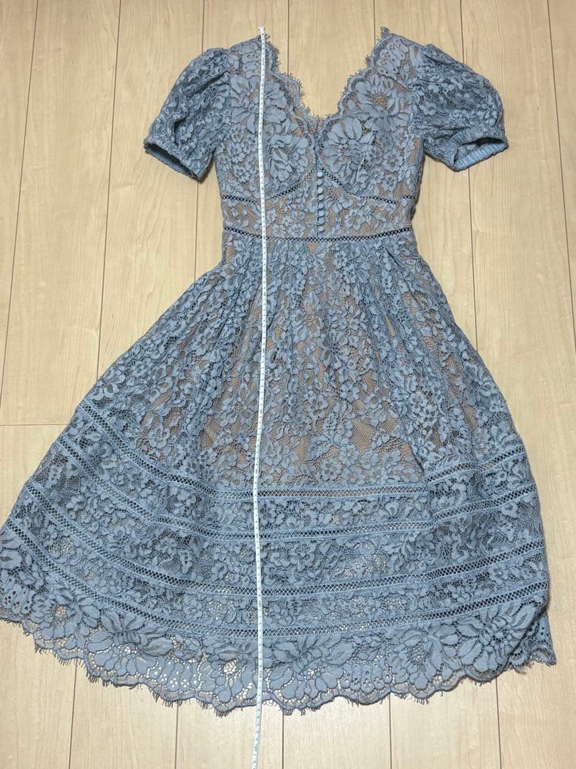 Self portrait セルフポートレート 総レースドレス ワンピース水色