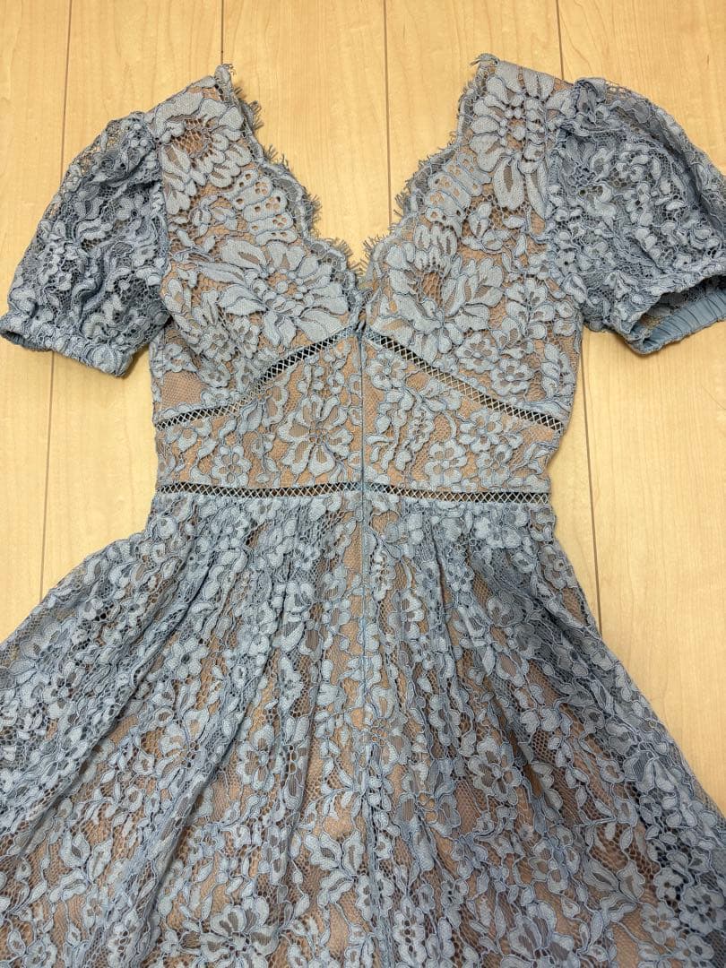 Self portrait セルフポートレート 総レースドレス ワンピース水色