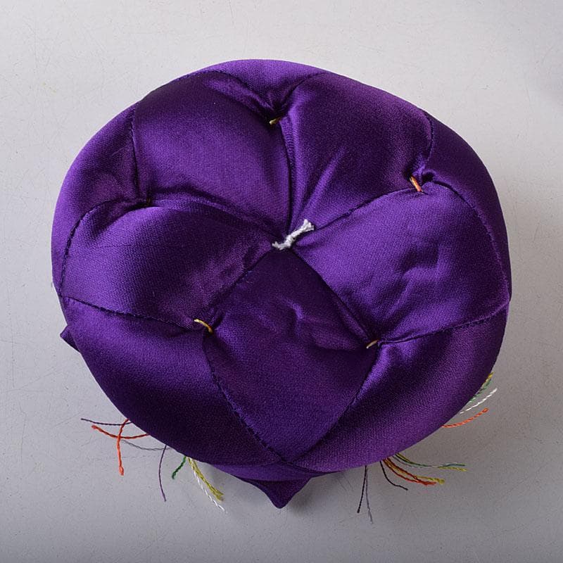 石英水晶体　阿字観本尊　寶玉　水晶玉　唐木台・仕覆付　共箱　C　8105