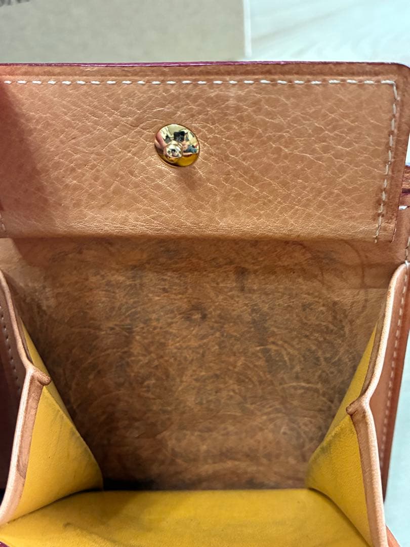 GANZO シンブライドルレザー　ネイビー 二つ折り財布