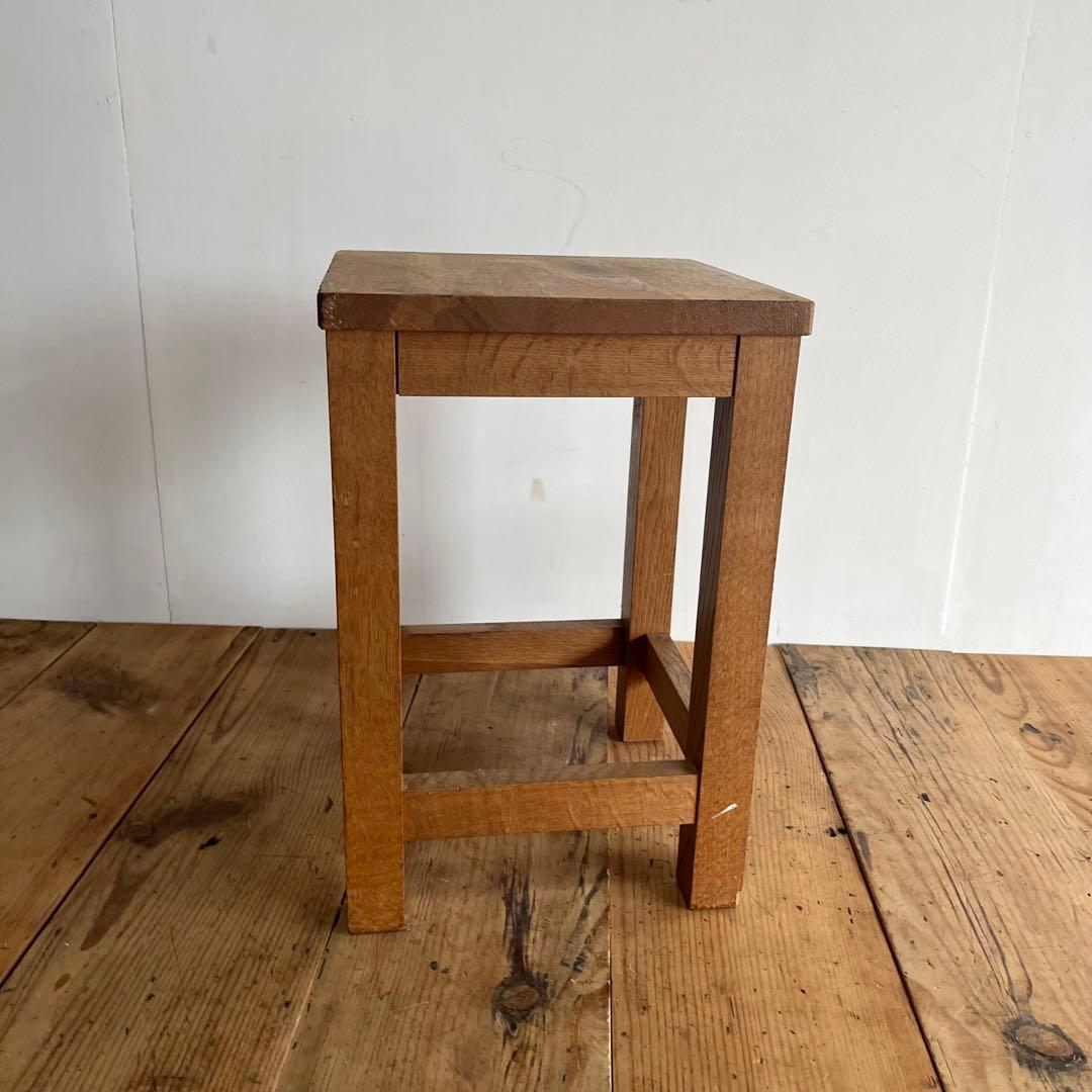 アンティーク 角 スツール 椅子 植物台 無垢材 昭和レトロ z818