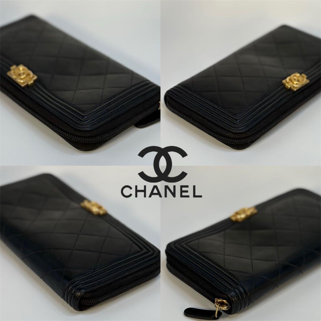 A132 CHANEL 【美品】ボーイシャネル 長財布 ブラック 長財布