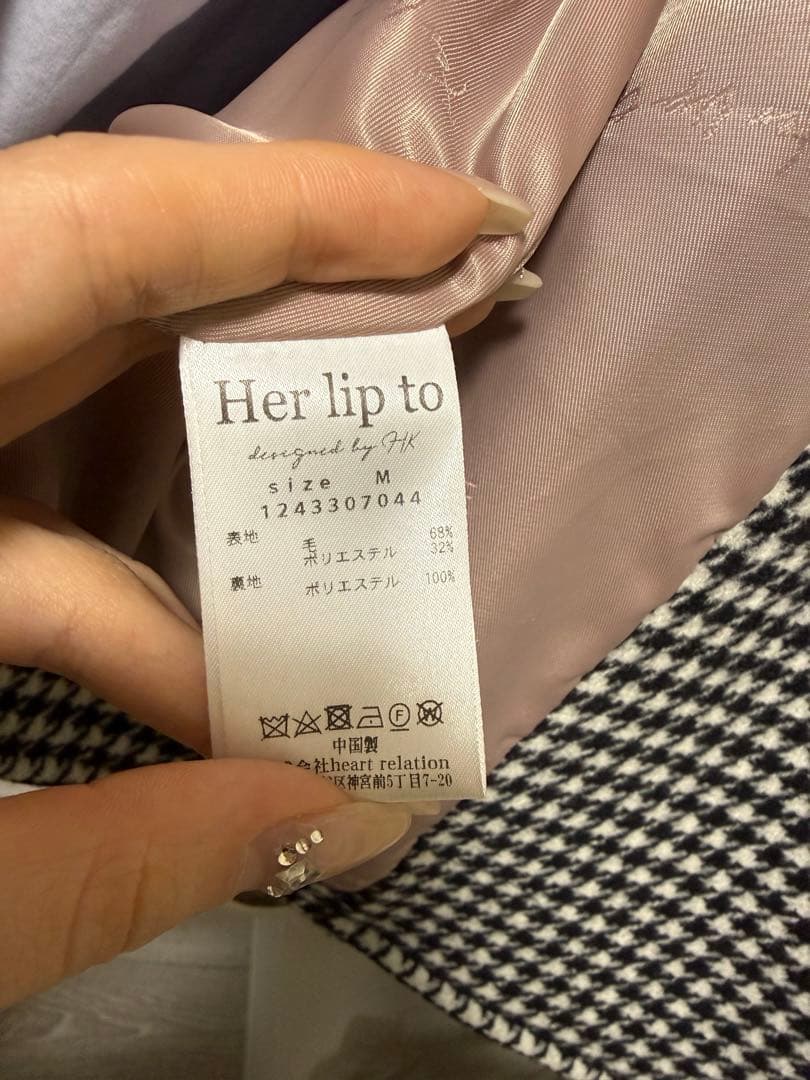 Herlipto ハーリップトゥ　コート　千鳥柄