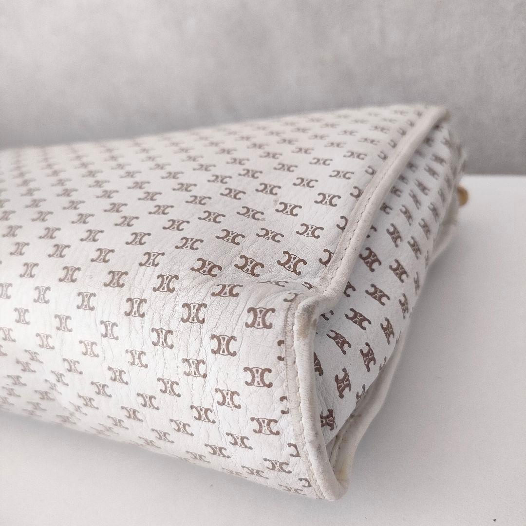 希少♡　CELINE 　マカダム　ロゴプリント レザー　クラッチバッグ　白