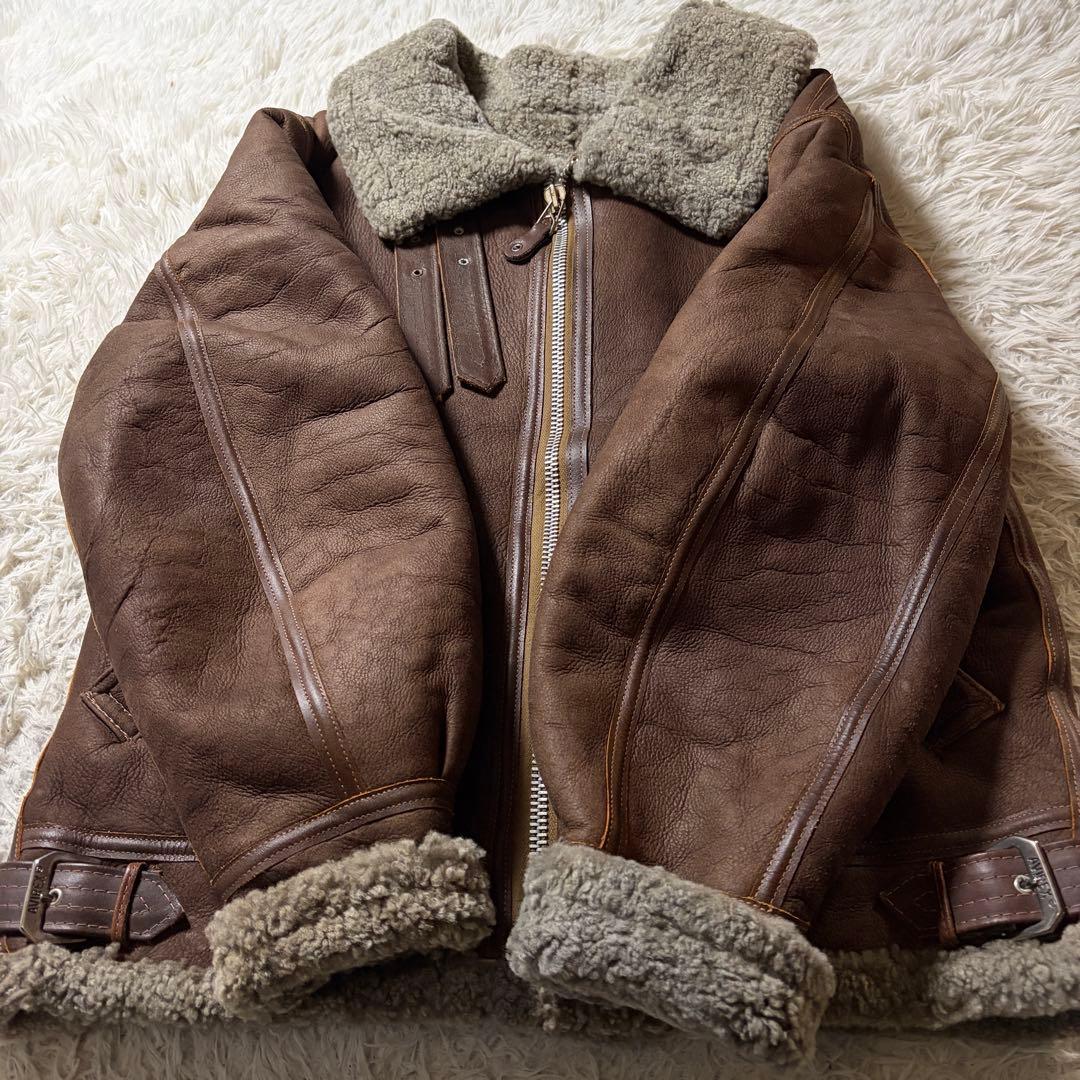 【希少カラー】AVIREXフライトジャケットB-3 ムートン　羊革　38 米国製