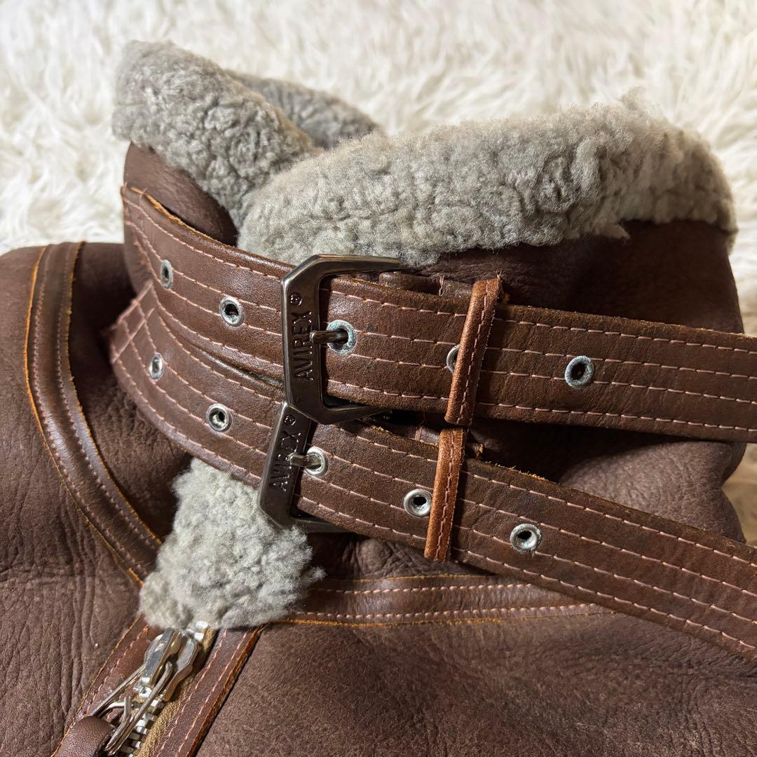 【希少カラー】AVIREXフライトジャケットB-3 ムートン　羊革　38 米国製