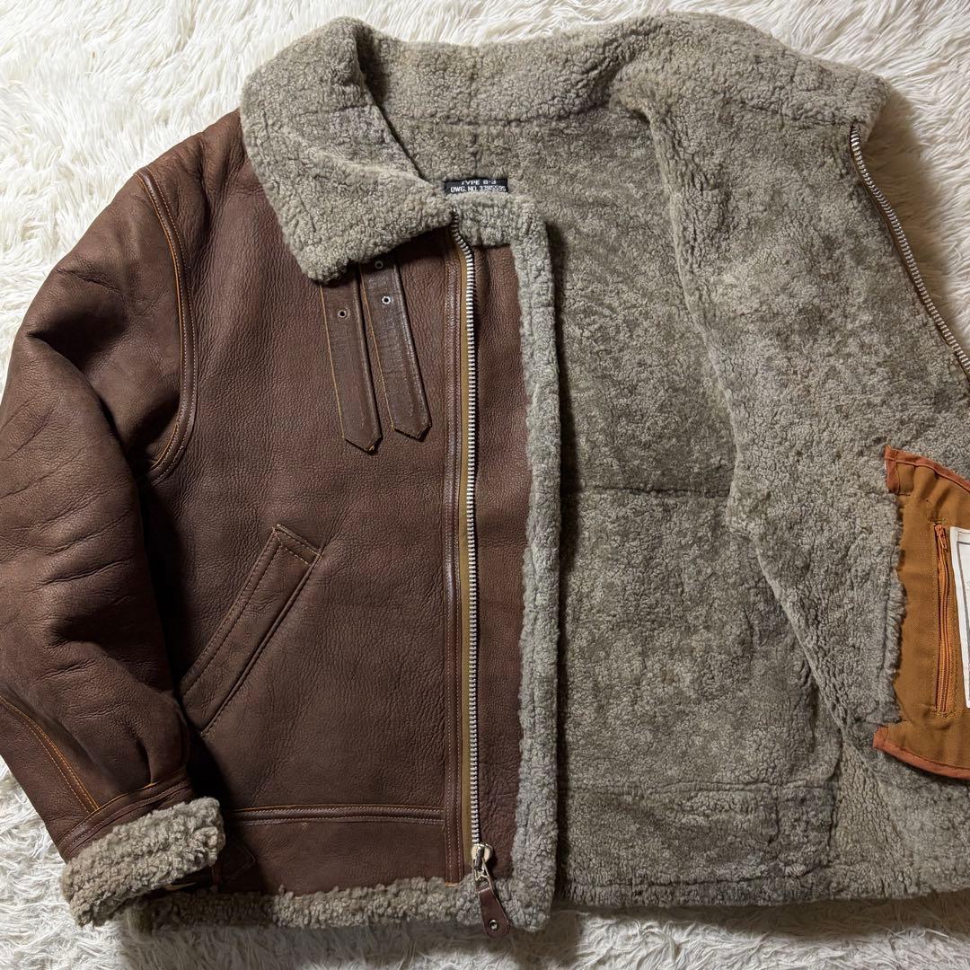 【希少カラー】AVIREXフライトジャケットB-3 ムートン　羊革　38 米国製