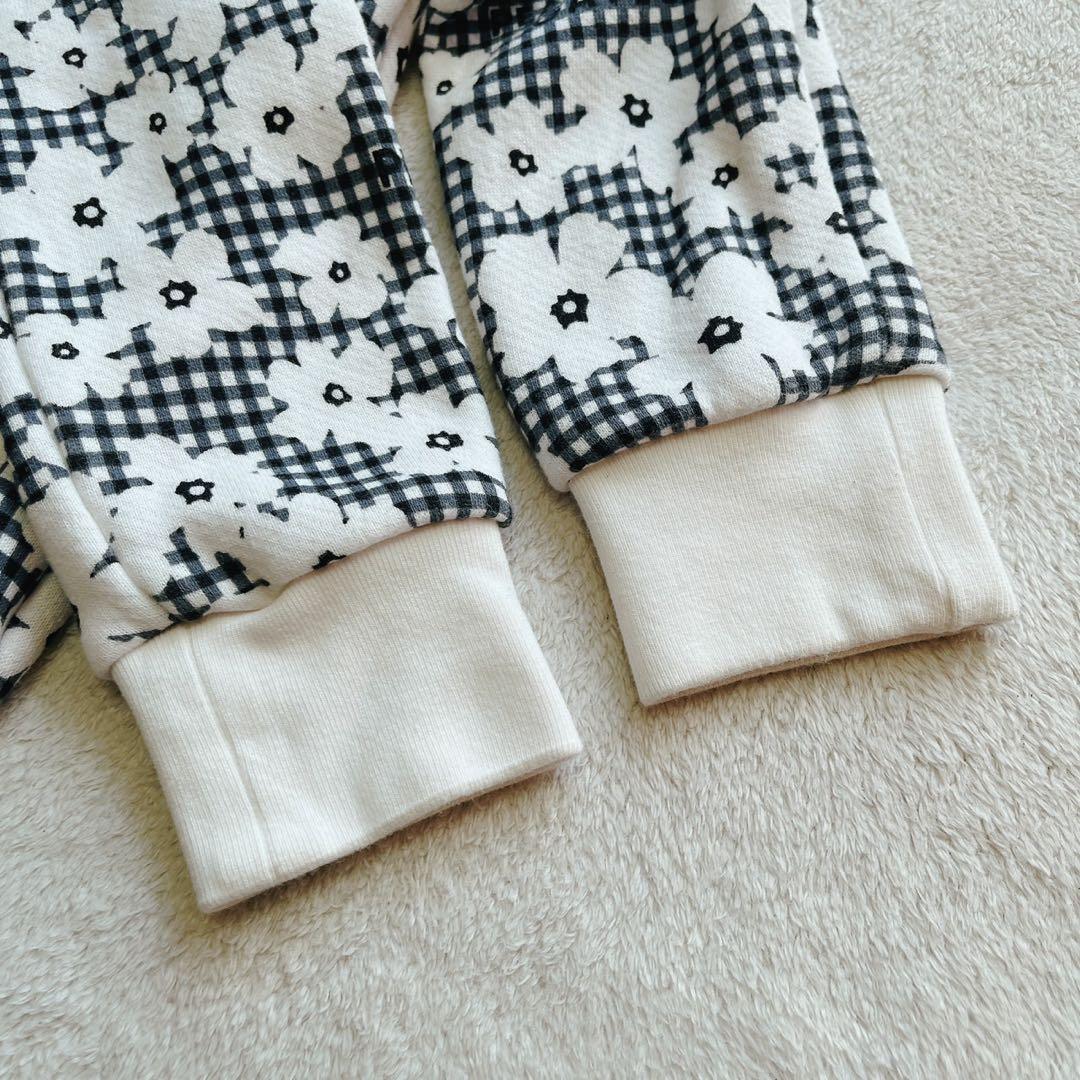 美品　パーリーゲイツ セットアップ　パーカー　スカート　チェック　花柄　裏毛