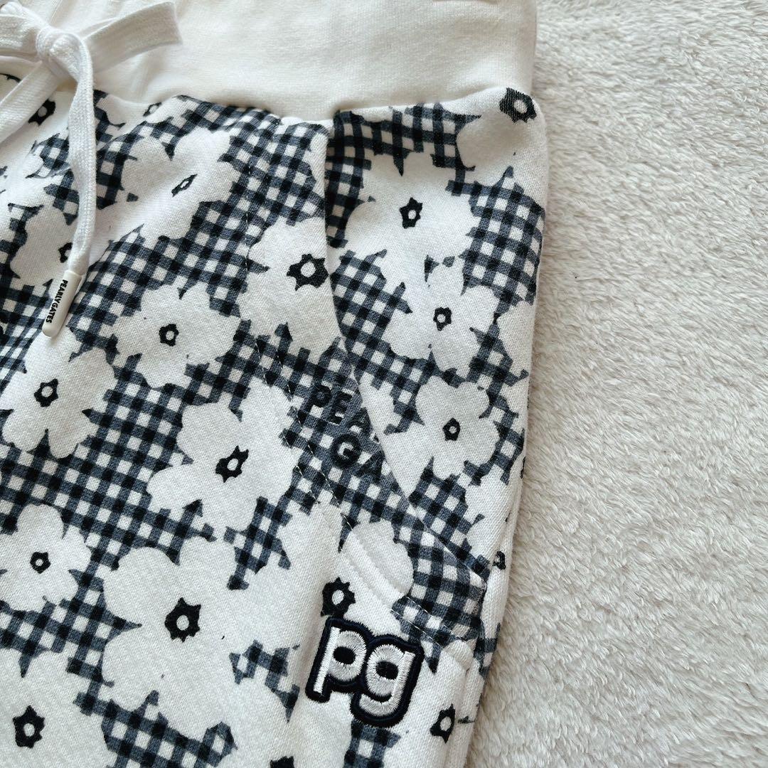 美品　パーリーゲイツ セットアップ　パーカー　スカート　チェック　花柄　裏毛