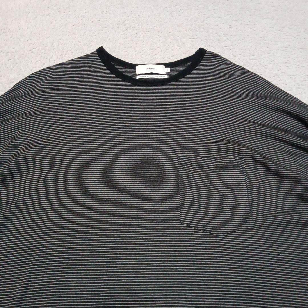 日本製 グラフペーパー ウール100% ボーダー ポケット 長袖 Tシャツ