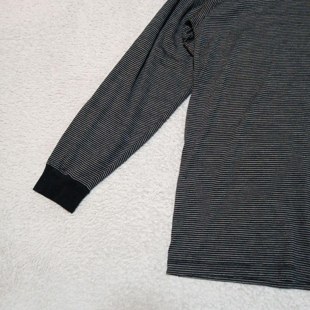 日本製 グラフペーパー ウール100% ボーダー ポケット 長袖 Tシャツ
