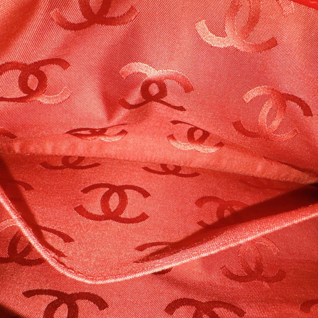 シャネル チョコバー チェーン トート ショルダー バッグ パテント エナメル