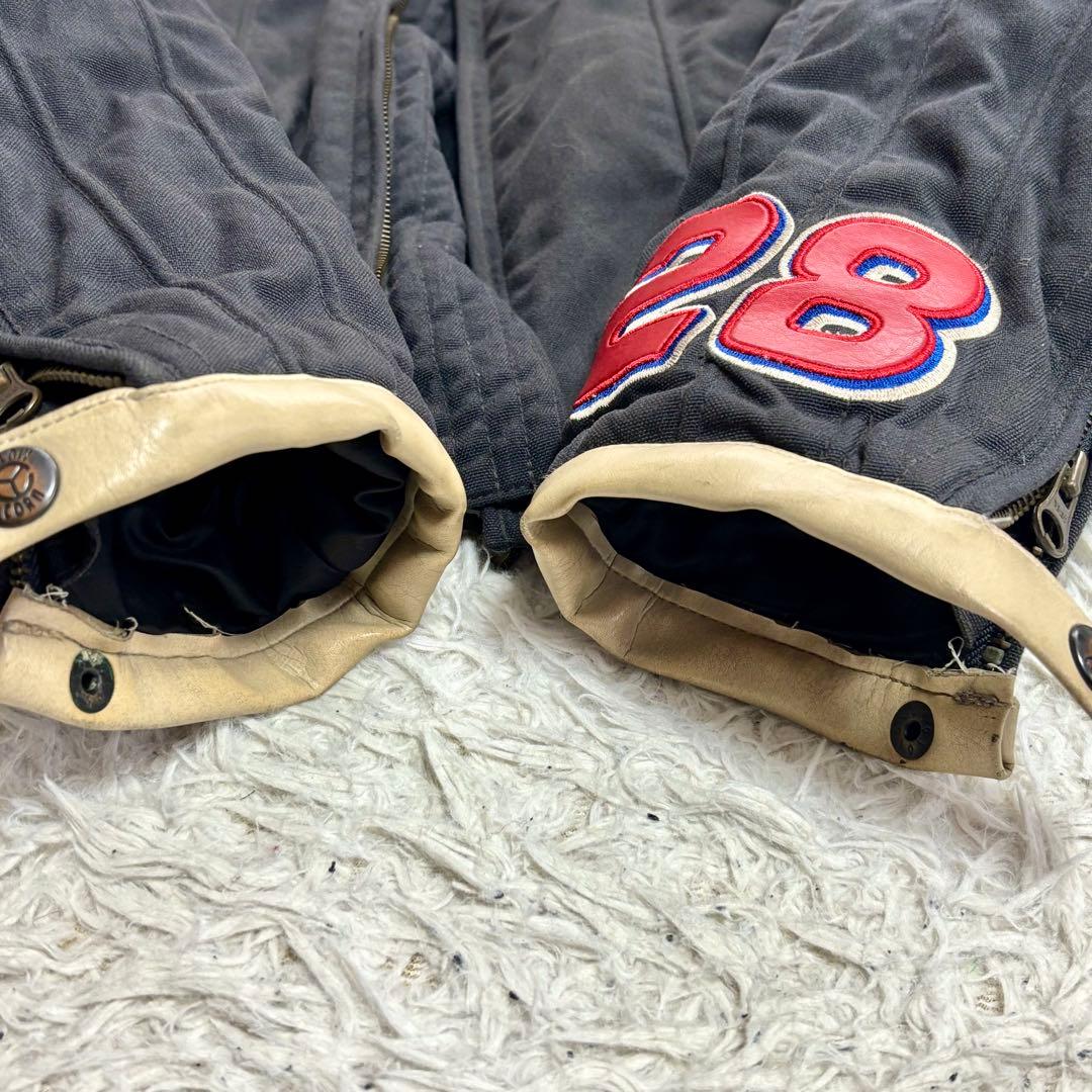 イエローコーン【LL】 中綿ナイロンバイクジャケット 刺繍 マルチカラー