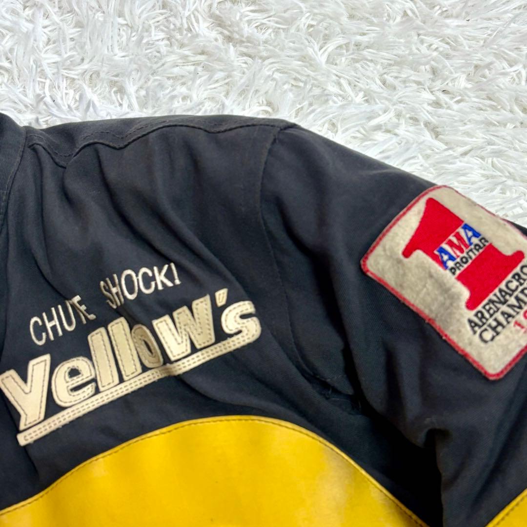 イエローコーン【LL】 中綿ナイロンバイクジャケット 刺繍 マルチカラー