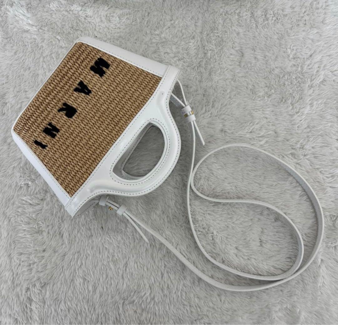 MARNI かごバッグ ホワイト/ベージュ