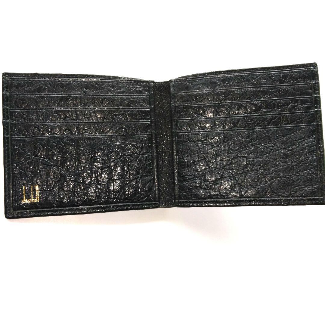 dunhill 極美品 黒革が醸し出す大人のエレガンス 二つ折り財布