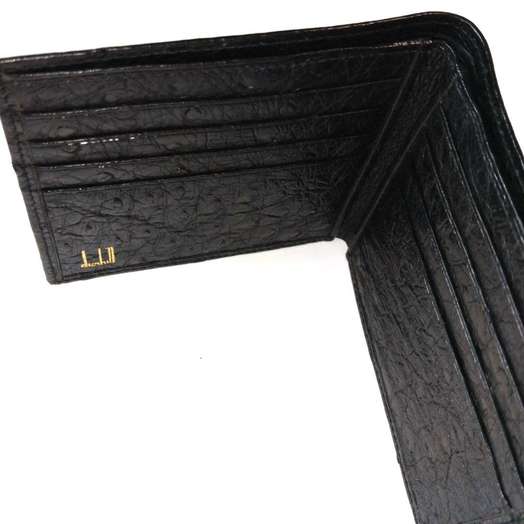 dunhill 極美品 黒革が醸し出す大人のエレガンス 二つ折り財布