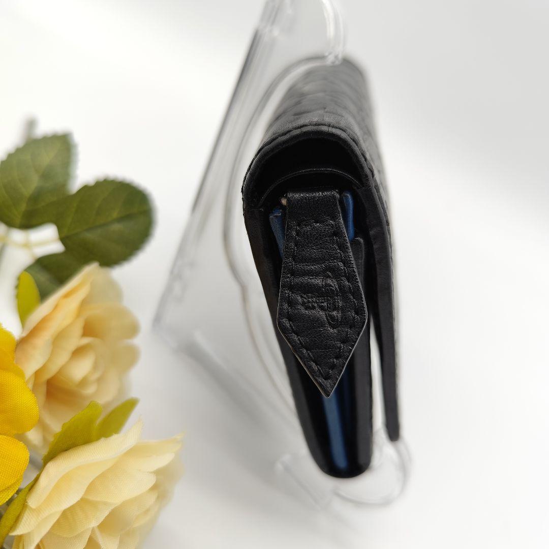 Vivienne Westwood 二つ折り財布 オーブ 型押し 黒 ブルー