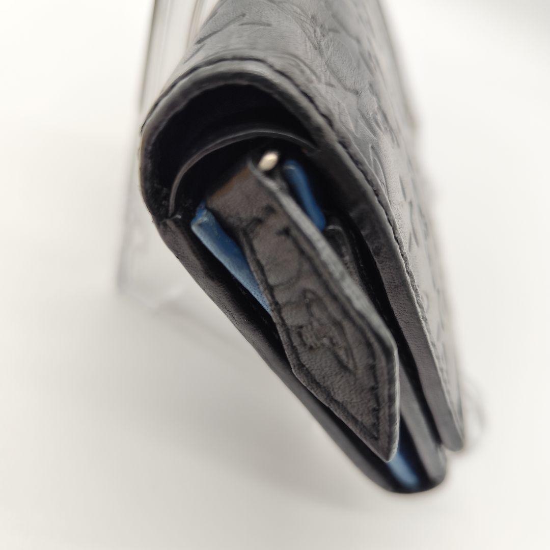Vivienne Westwood 二つ折り財布 オーブ 型押し 黒 ブルー