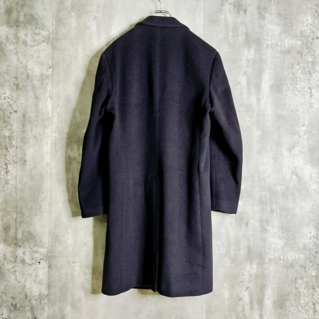 美品★ラルディーニ ブートニエール 極上ウール チェスターコート 50 ネイビー