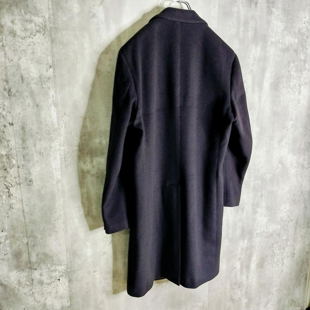 美品★ラルディーニ ブートニエール 極上ウール チェスターコート 50 ネイビー