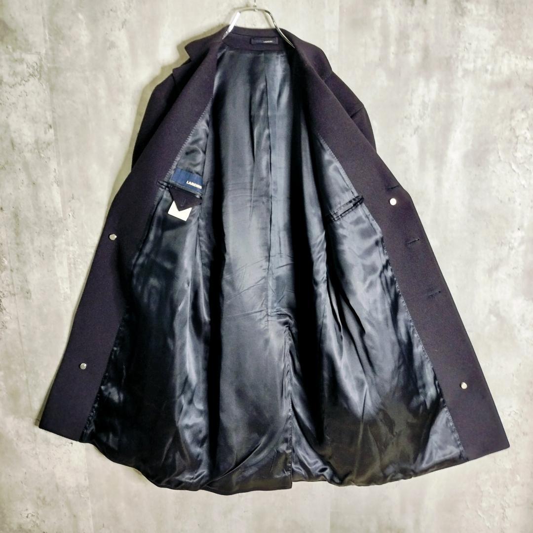 美品★ラルディーニ ブートニエール 極上ウール チェスターコート 50 ネイビー