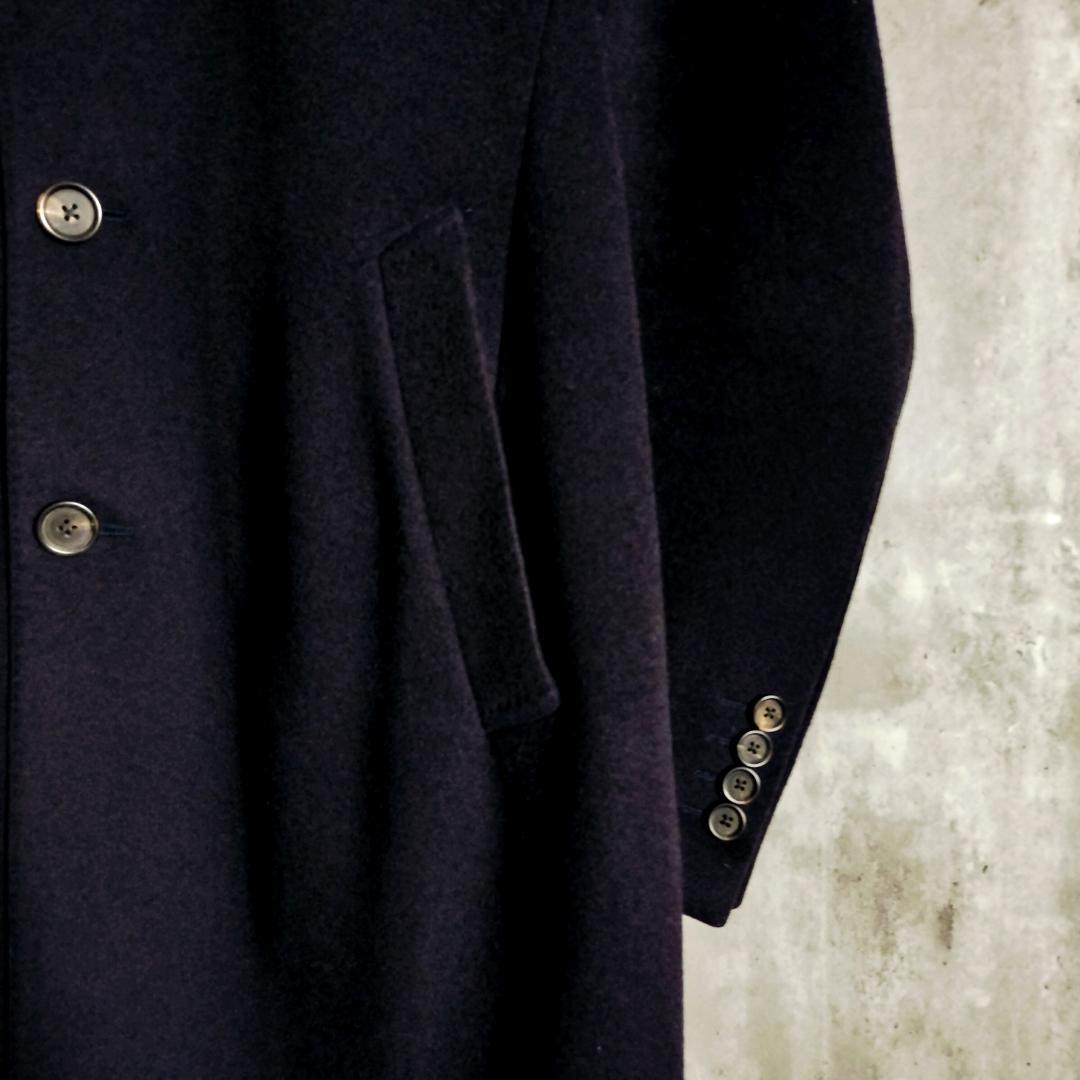 美品★ラルディーニ ブートニエール 極上ウール チェスターコート 50 ネイビー