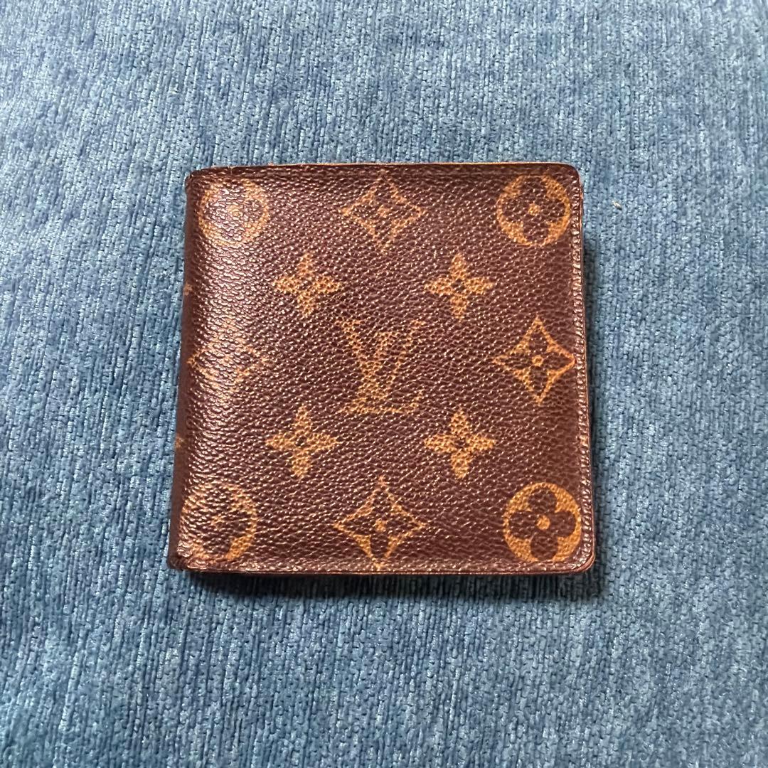 ルイヴィトン モノグラム ポルトフォイユ マルコ 二つ折り財布 ブラウン 財布