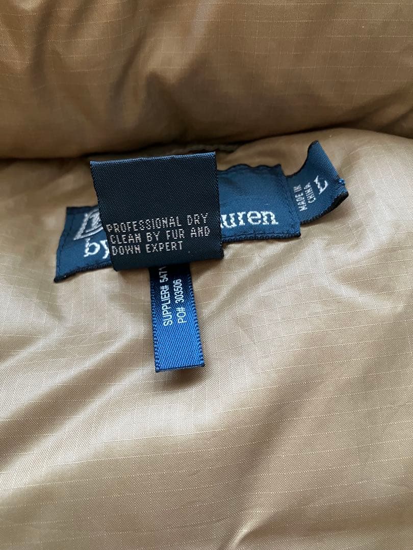 【美品！】Ralph Lauren フード付きダウンベスト オリーブグリーン